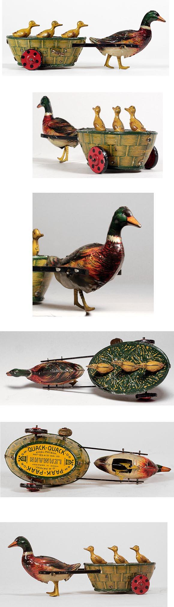 c.1910 Lehmann No.645 Clockwork Paak-Paak Duck & Ducklings